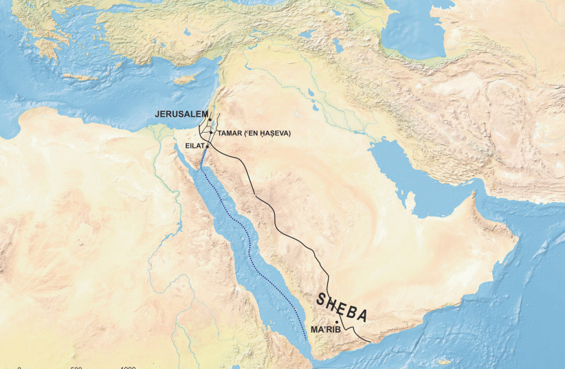 Ancient Near East map, trade routes, Jerusalem, Sheba