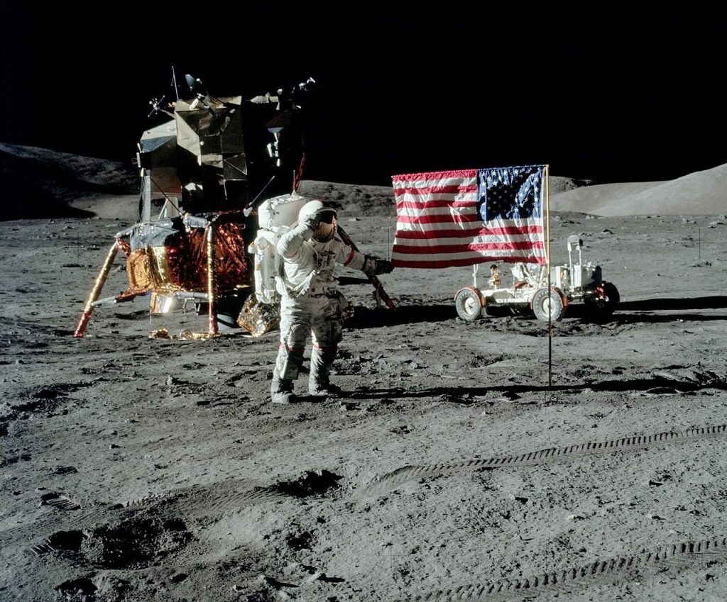 Apollo 17 Astronaut on the Moon