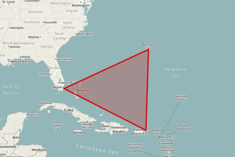 Bermuda Triangle Satellite View