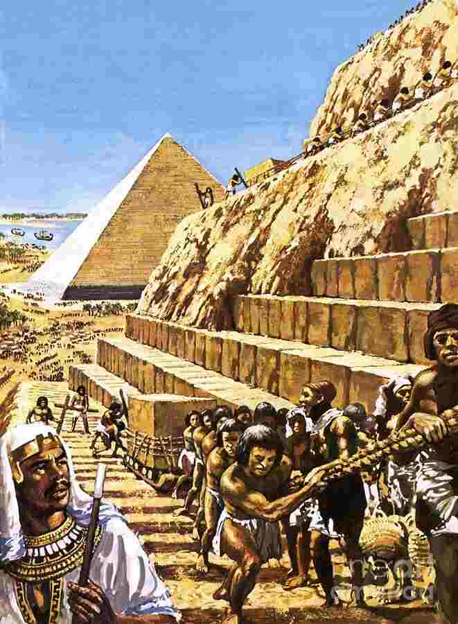 Construction of the Great Pyramid at Giza by Green, Harry (b.1920)