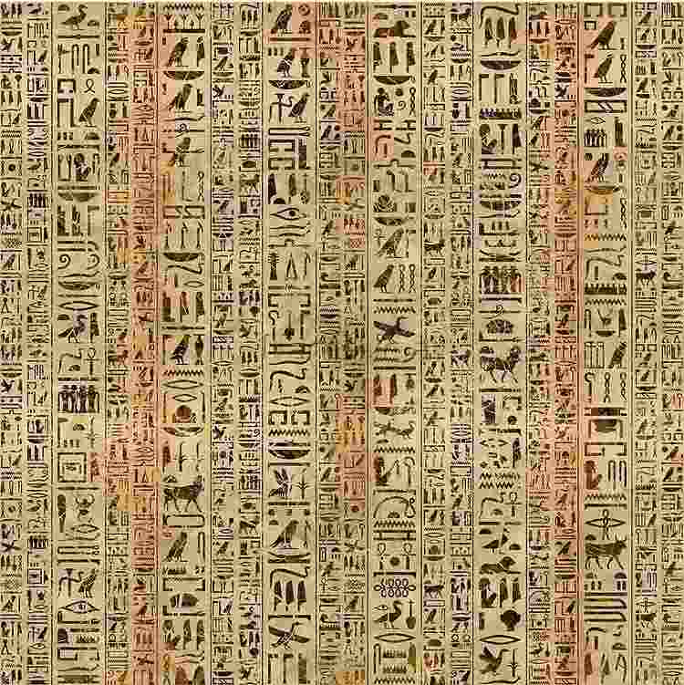 Egyptian hieroglyphs on papyrus