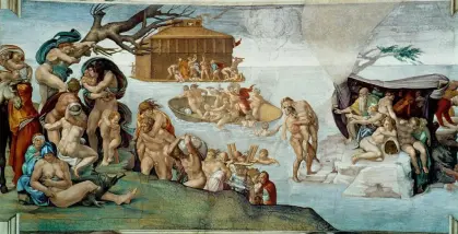 Flood by Michelangelo (Sixtine Chapel)