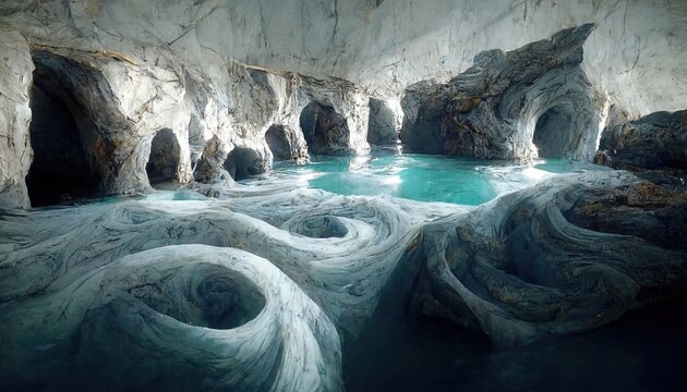 Marble Caves interior view