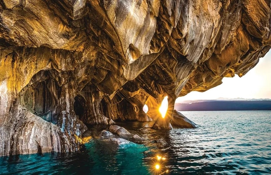 Marble Caves sunset Patagonia