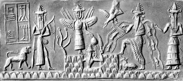 Sumerian creation myth depiction