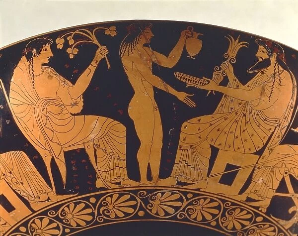 scene from a Greek vase depicting Zeus