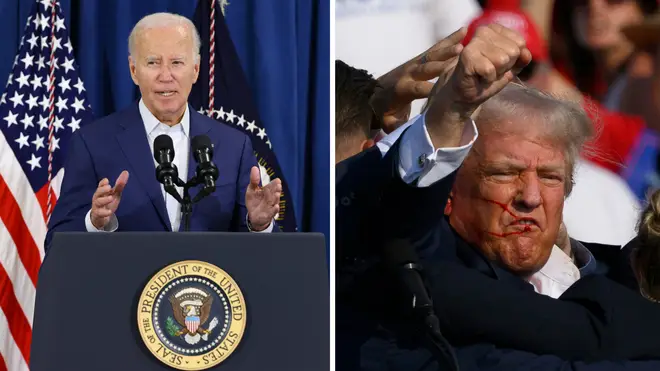 Joe Biden reacts to the assassination attempt of Donald Trump