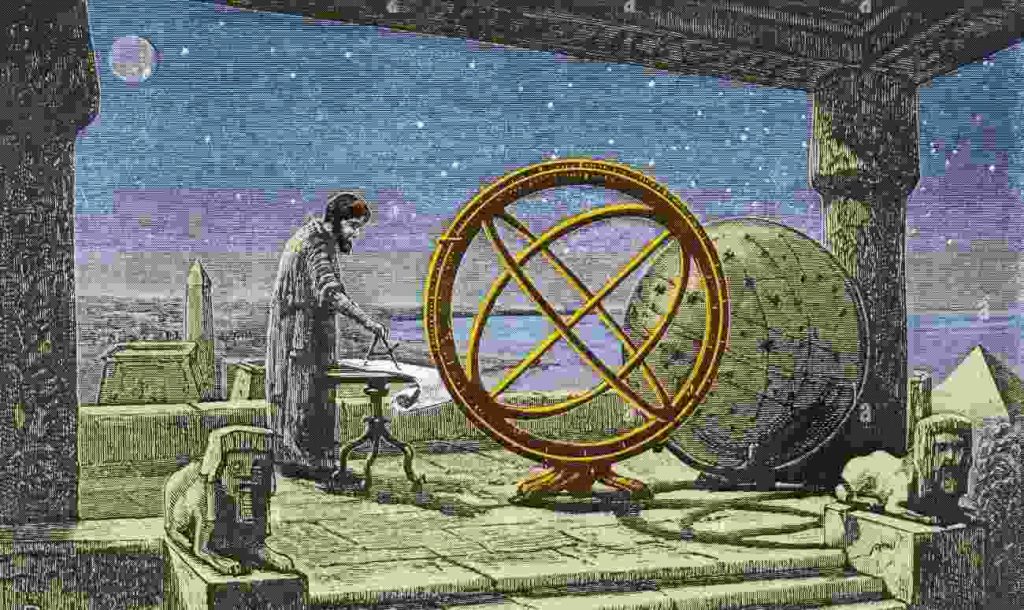 An ancient Greek depiction of an armillary sphere