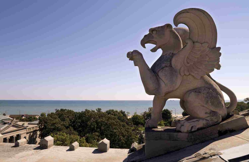 Ancient Greek griffin sculpture