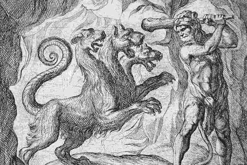 Cerberus-and-Hercules-in-Theogony