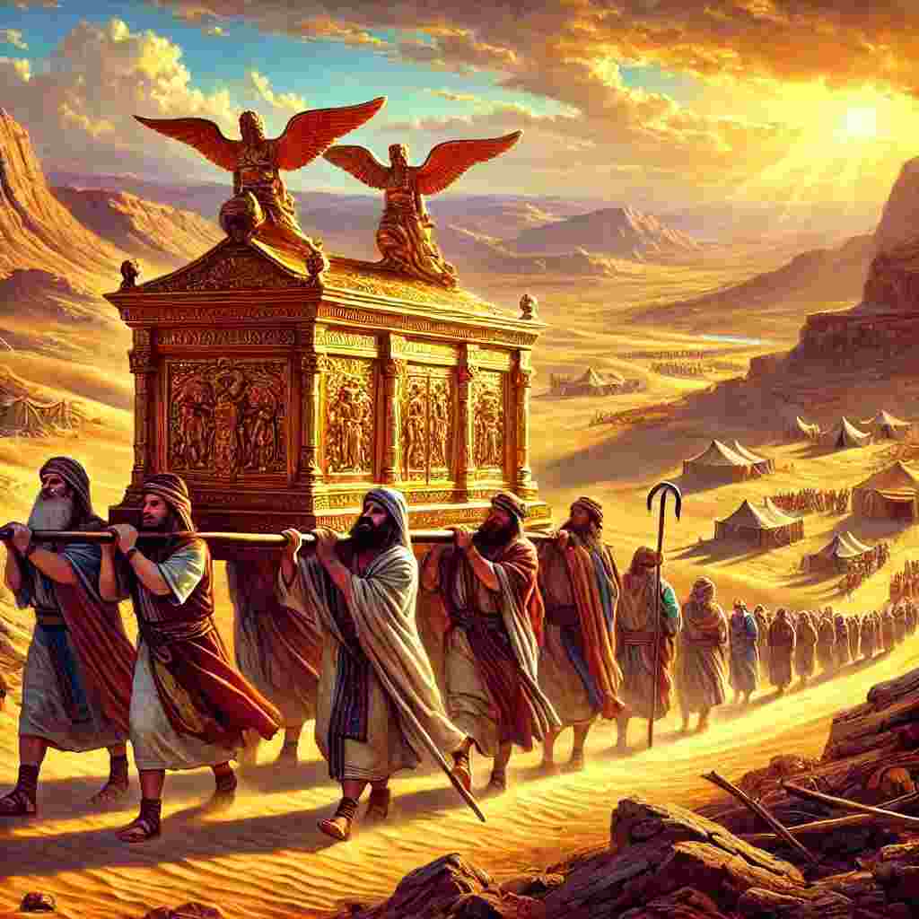 Israelites carrying the Ark of the Covenant